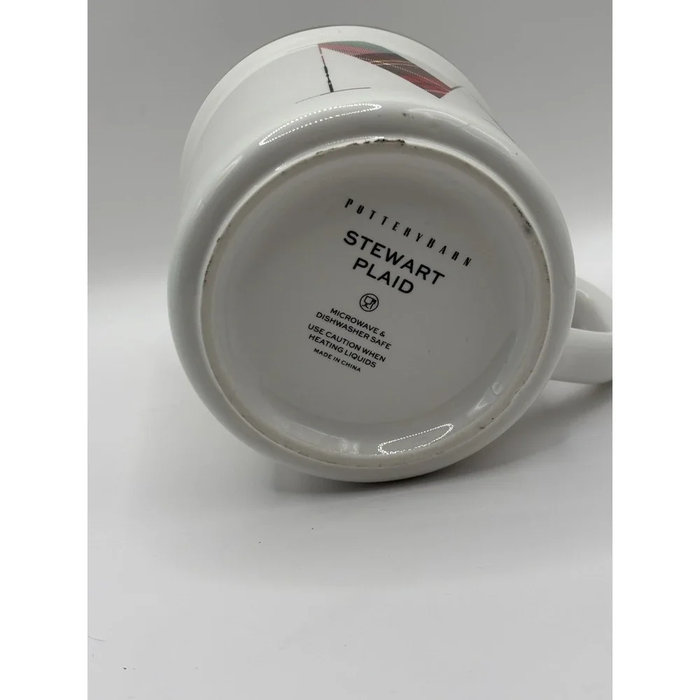 Pottery Barn Stewart Plaid Initial Mug 